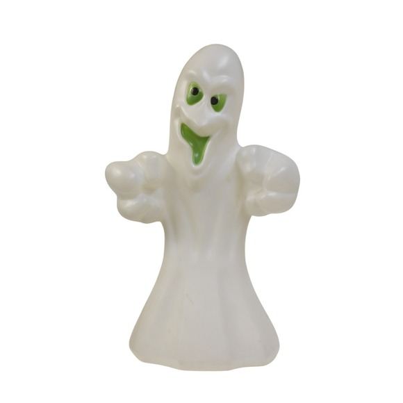 Other - Vintage Halloween Ghost Blow Mold Light Up White Ghost Green Eyes 36"